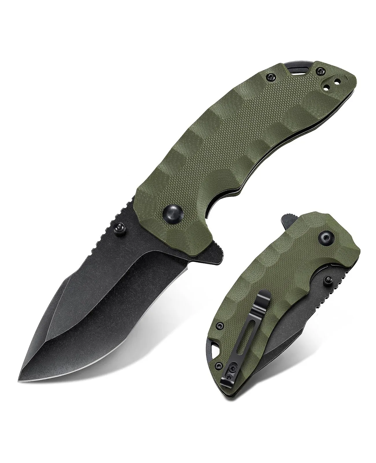 CVLIFE Folding Pocket Knife for Men - 2.99'' Blade G10 Handle Pocket Knife with Clip