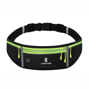 CWILKES MF-008 Outdoor Sports Fitness Waterproof Waist Bag Phone Pocket, Style: Four Pockets(Black Green)