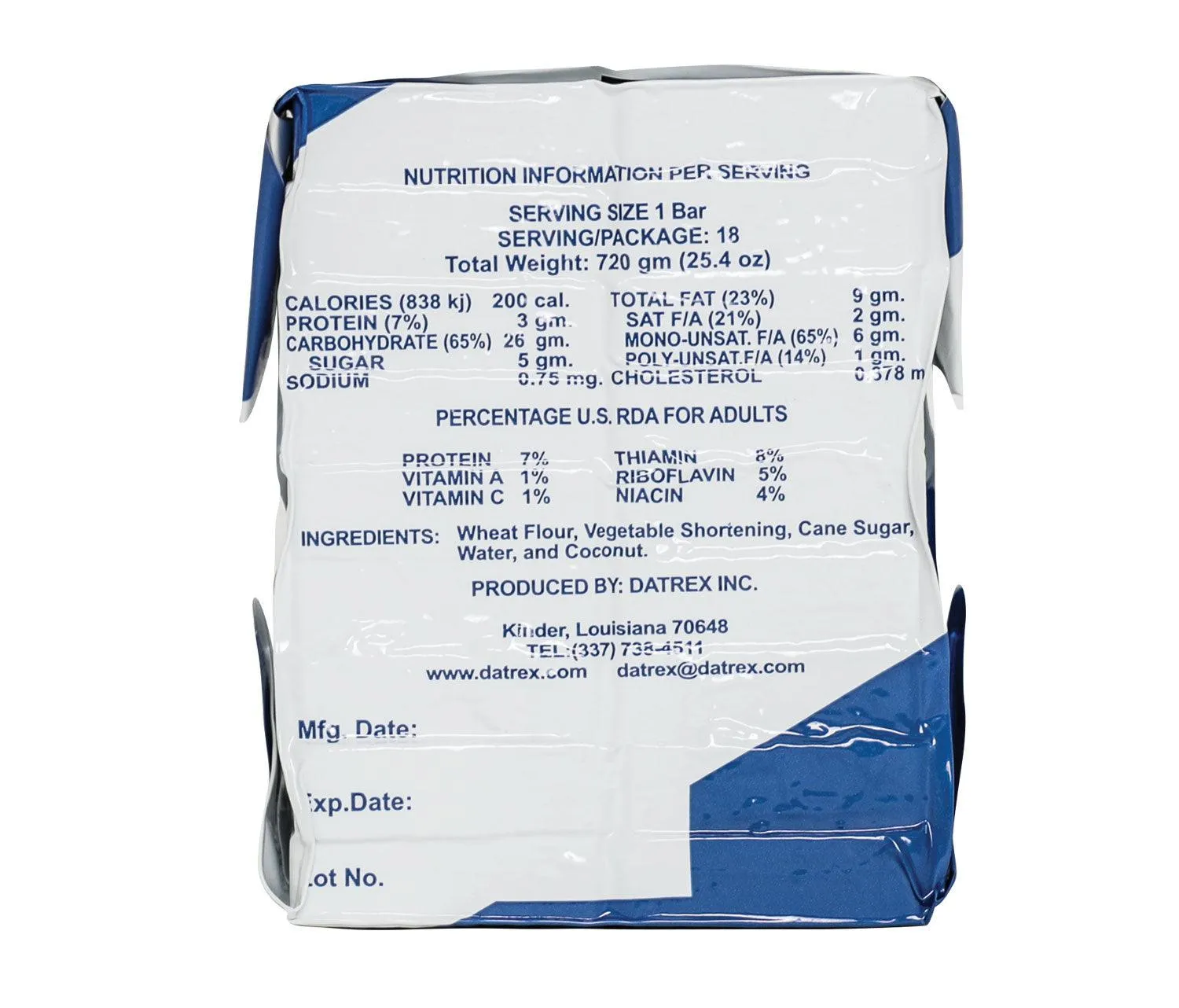 Datrex Blue 3600 Calorie Emergency Food Ration