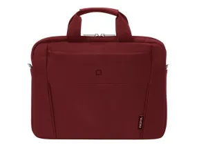 Dicota Slim Case Base Laptop Bag 14.1" Red. The Functional, Lightweight Notebook Bag Comes With A Lockable Cushioned Not