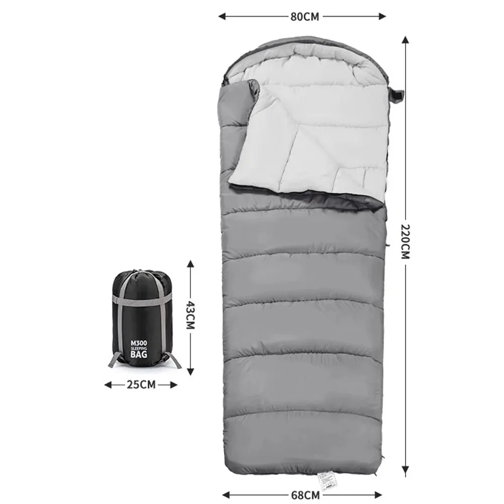 Double Persons Sleeping Bags For Adults Cold Weather 12°C- -18°C Cold-Resistant With Hooded Anti-splashing For Camping