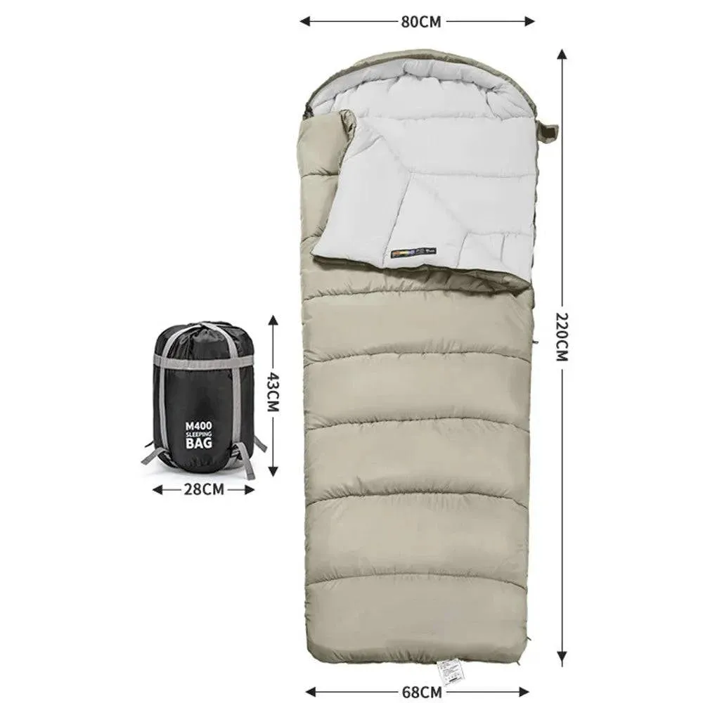 Double Persons Sleeping Bags For Adults Cold Weather 12°C- -18°C Cold-Resistant With Hooded Anti-splashing For Camping