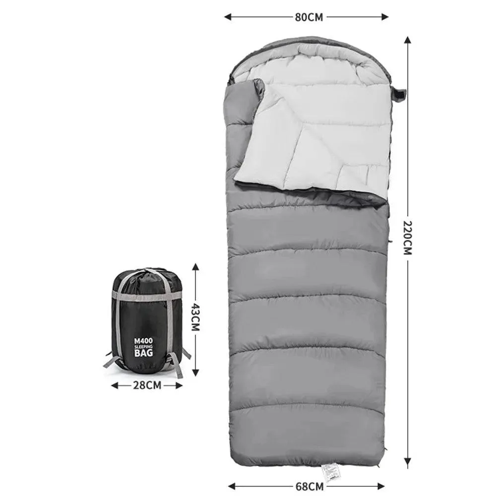 Double Persons Sleeping Bags For Adults Cold Weather 12°C- -18°C Cold-Resistant With Hooded Anti-splashing For Camping