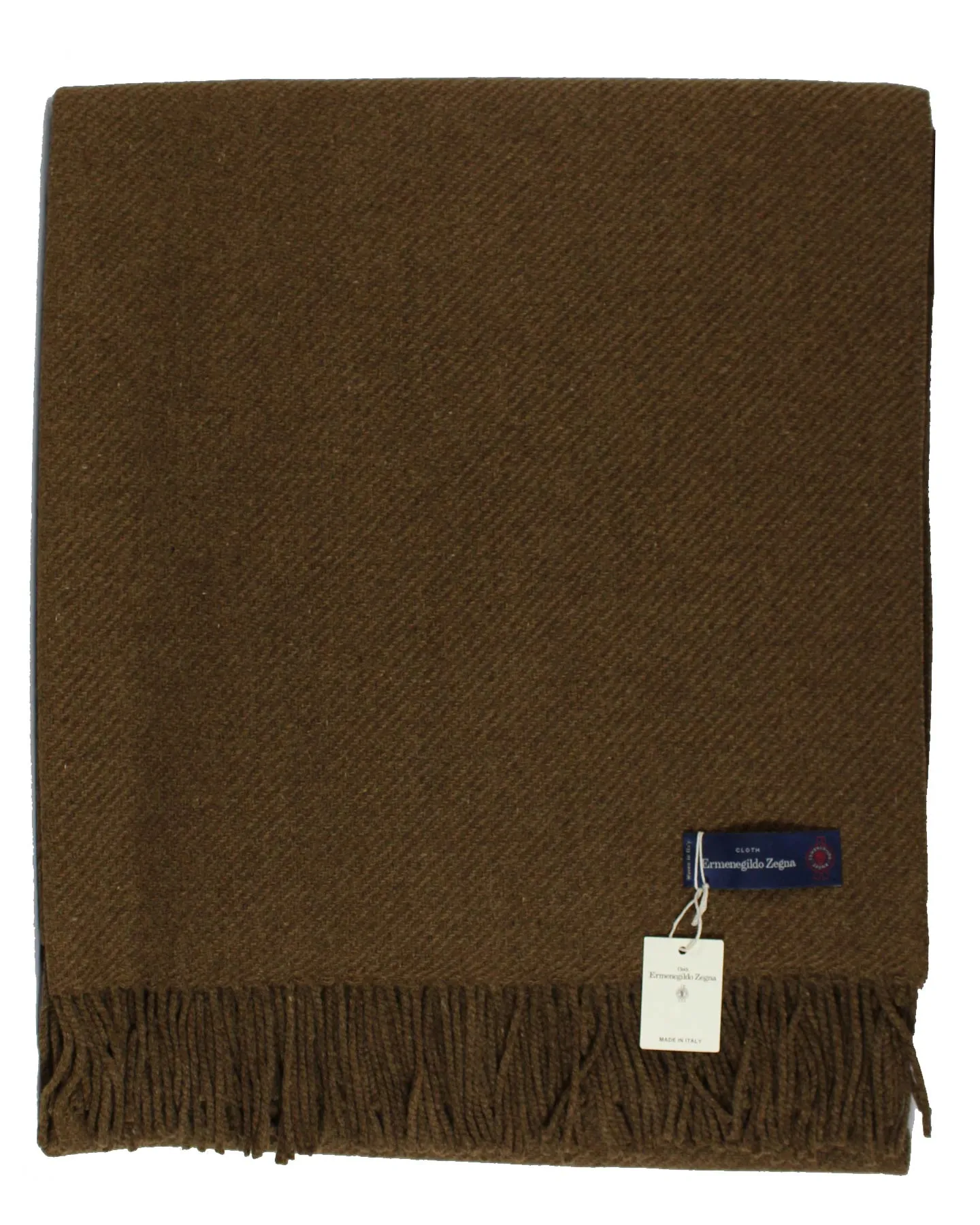 Ermenegildo Zegna Wool-Cashmere Throw Blanket Brown - SALE