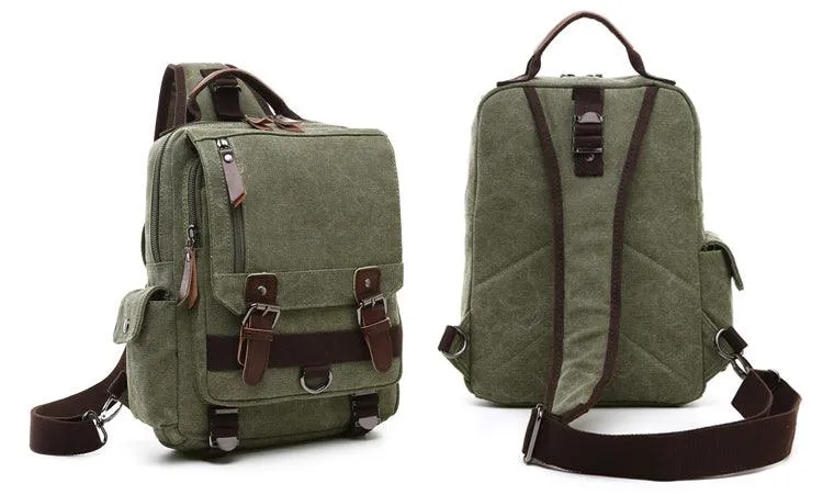 Exquisite Outdoor Canvas Crossbody Bag Travel Shoulder Bag- Green