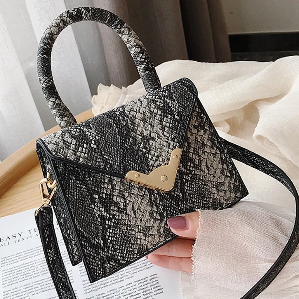 Fashion Metal Retro Serpentine Square Pack crossbody bags