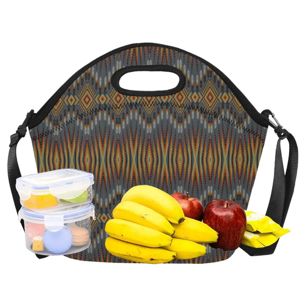 Fire Feather Grey Neoprene Lunch Bag/Large