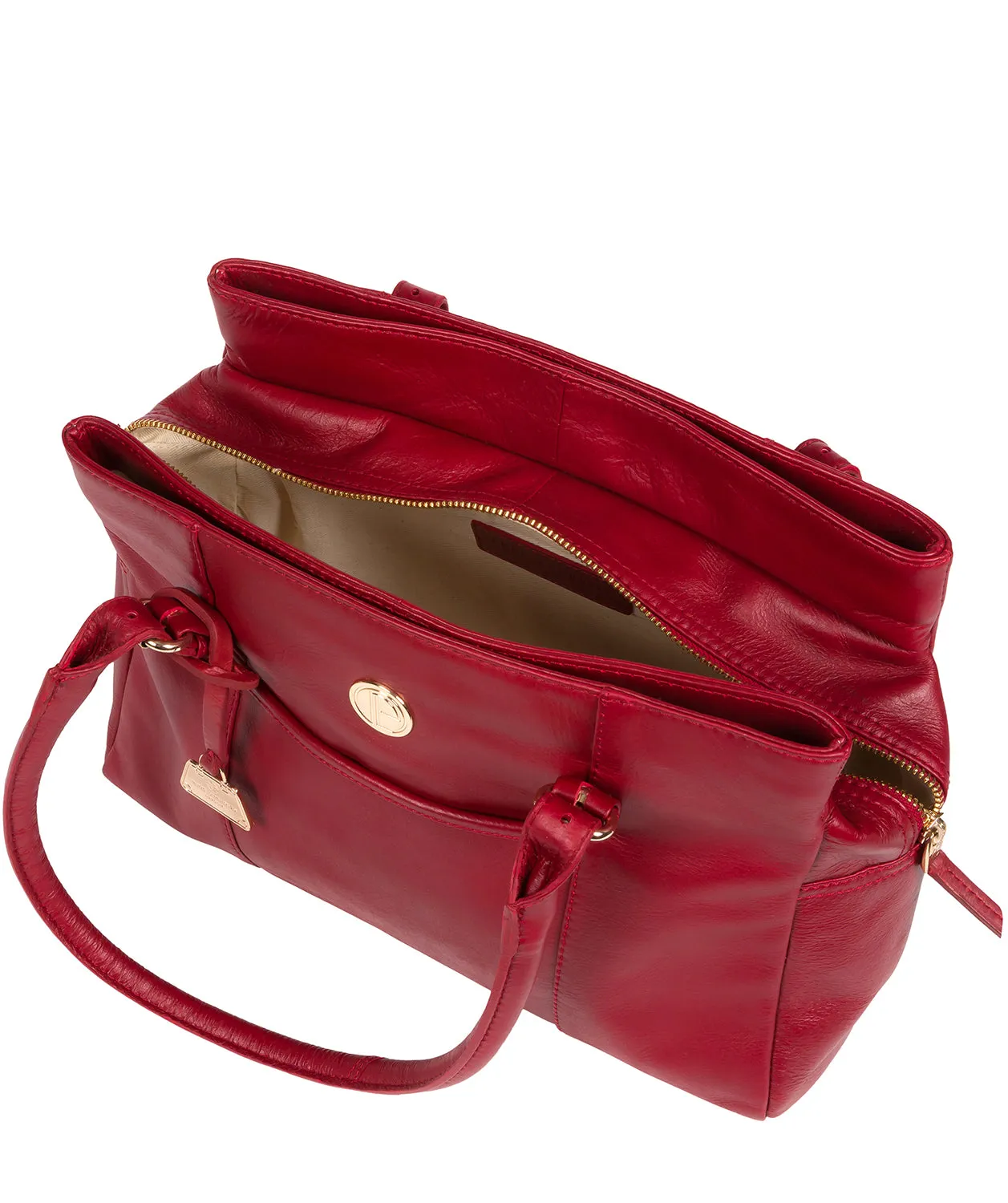 'Fleur' Cherry Leather Handbag