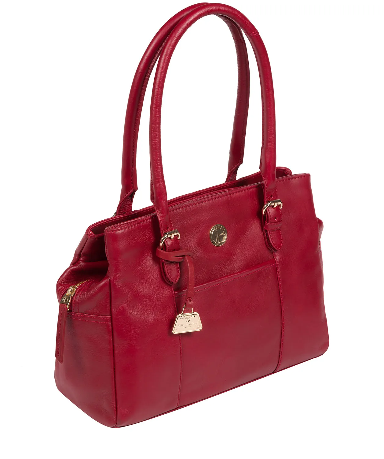 'Fleur' Cherry Leather Handbag