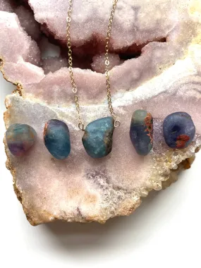 Fluorite pebble crystal necklace