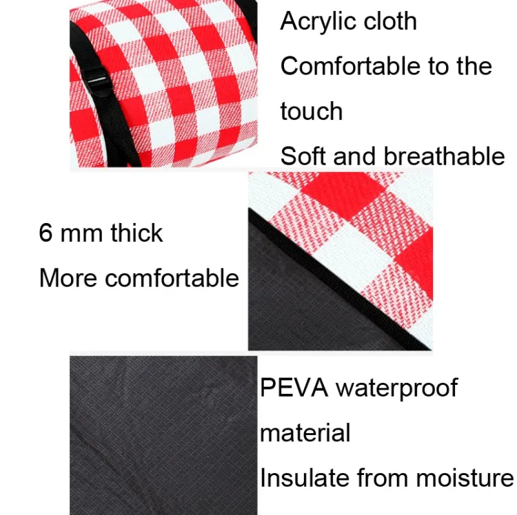 FP1409 6mm Thickened Moisture-Proof Beach Mat Outdoor Camping Tent Mat Without Storage Bag, Size:150x200cm(Red White Grid)