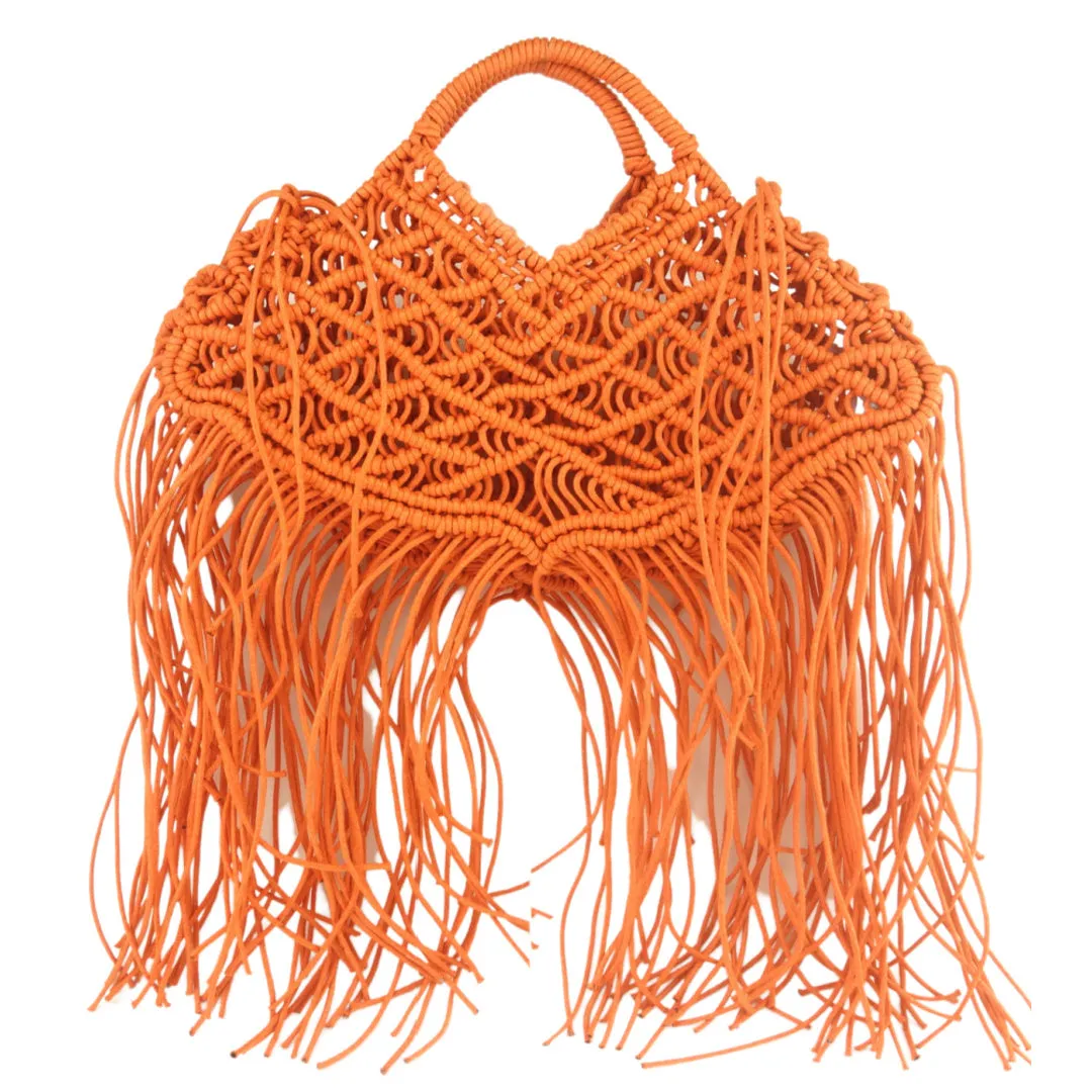 Fringe- Macrame 1970s Inspired Handbag with Mega Fringe