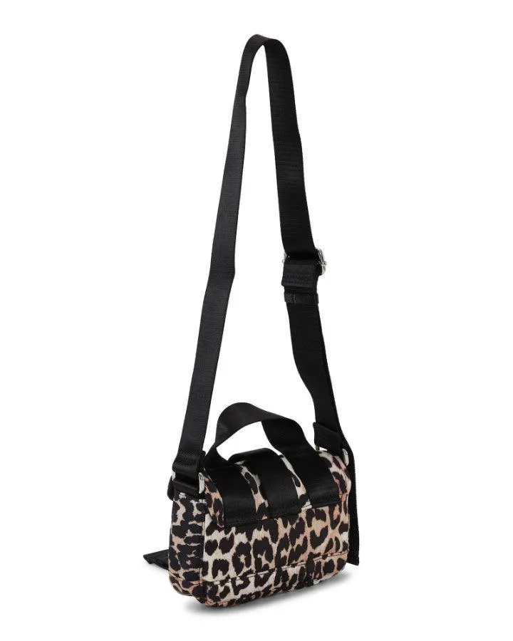 Ganni Tech Leopard Print Mini Sachel Bag