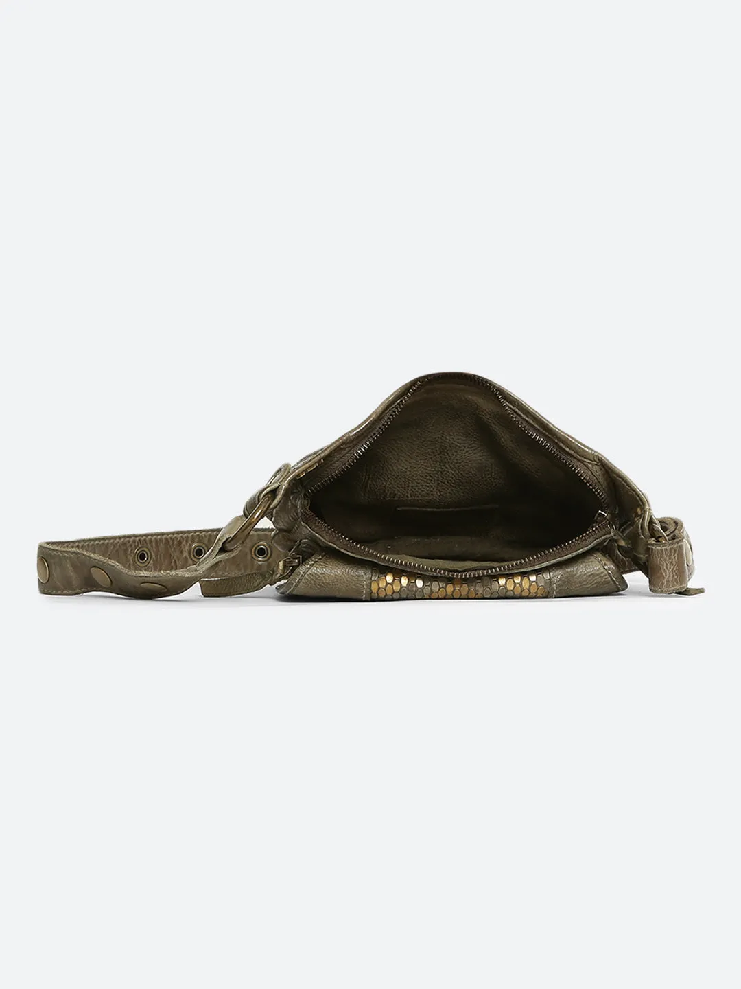 Genuine Olive Leather Waist Belt Bag