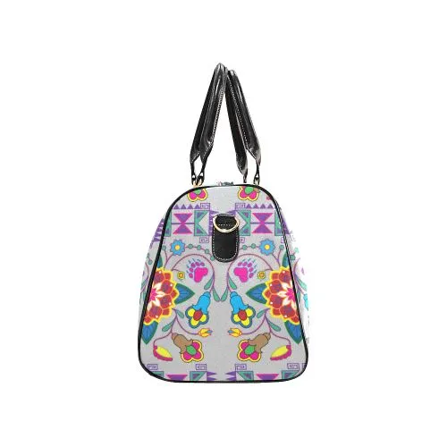 Geometric Floral Winter-Gray Waterproof Travel Bag