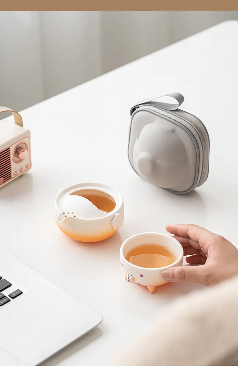 Gohobi Shiba Inu Teapot and Tea Cup Set