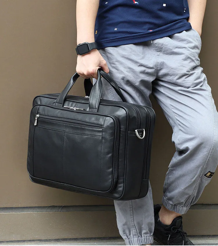 Handmade Grain Leather Messenger Bag, Briefcase for Men, Leather Laptop Bag, Leather Business Bag