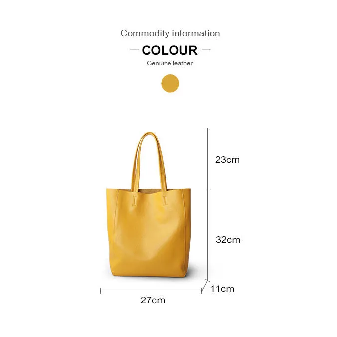 Handmade Leather Tote Bag Personalized Leather Shoulder Bag Simple Soft Large Capacity Handbag