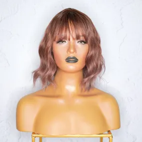 HAYLEY Ombre Mauve Brown Bob Fringe Wig