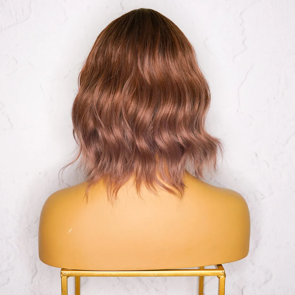 HAYLEY Ombre Mauve Brown Bob Fringe Wig