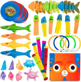 Ingeniuso Pool Diving Toys for Kids 38 PC Sinking Floating Diving Toys for Pool for Kids Encourage Underwater Swimming Lessons