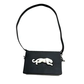 Jaguar Vegan Black Leather Bag