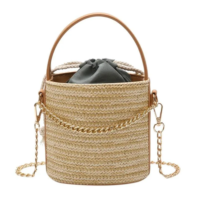 Japan Style Weaved Straw Tote Shoulder Bag