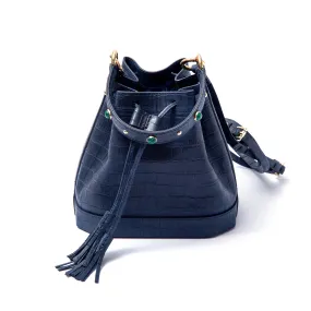 Jeweled Bucket Bag Navy Lacoste