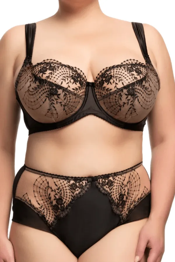 Julie's Roses Full Figure Underwire Bra - Black