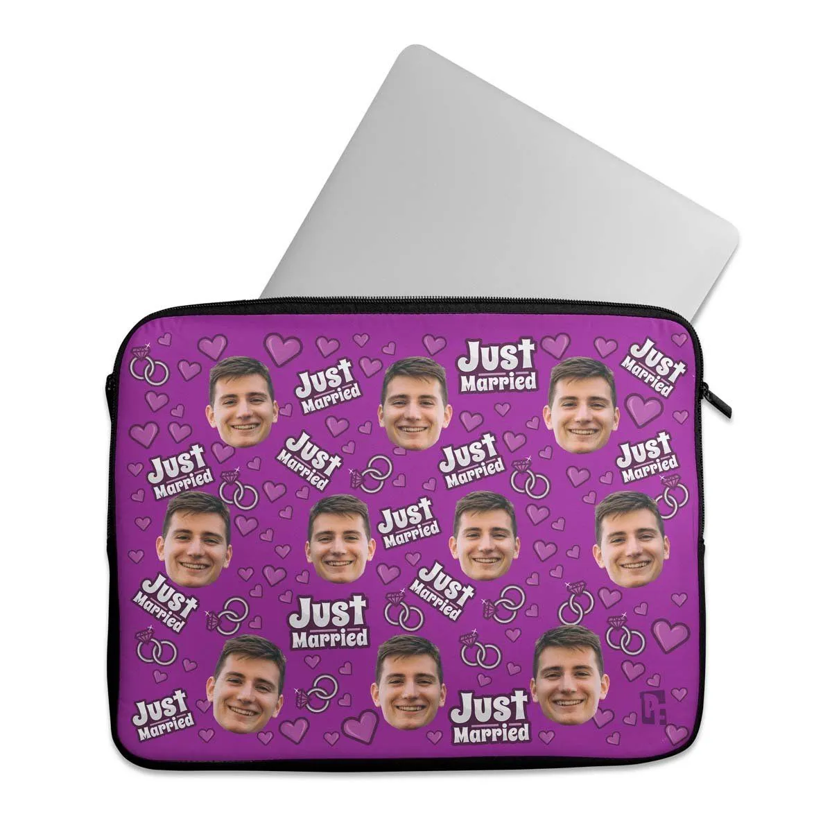 Just Married Personalized Laptop Sleeve