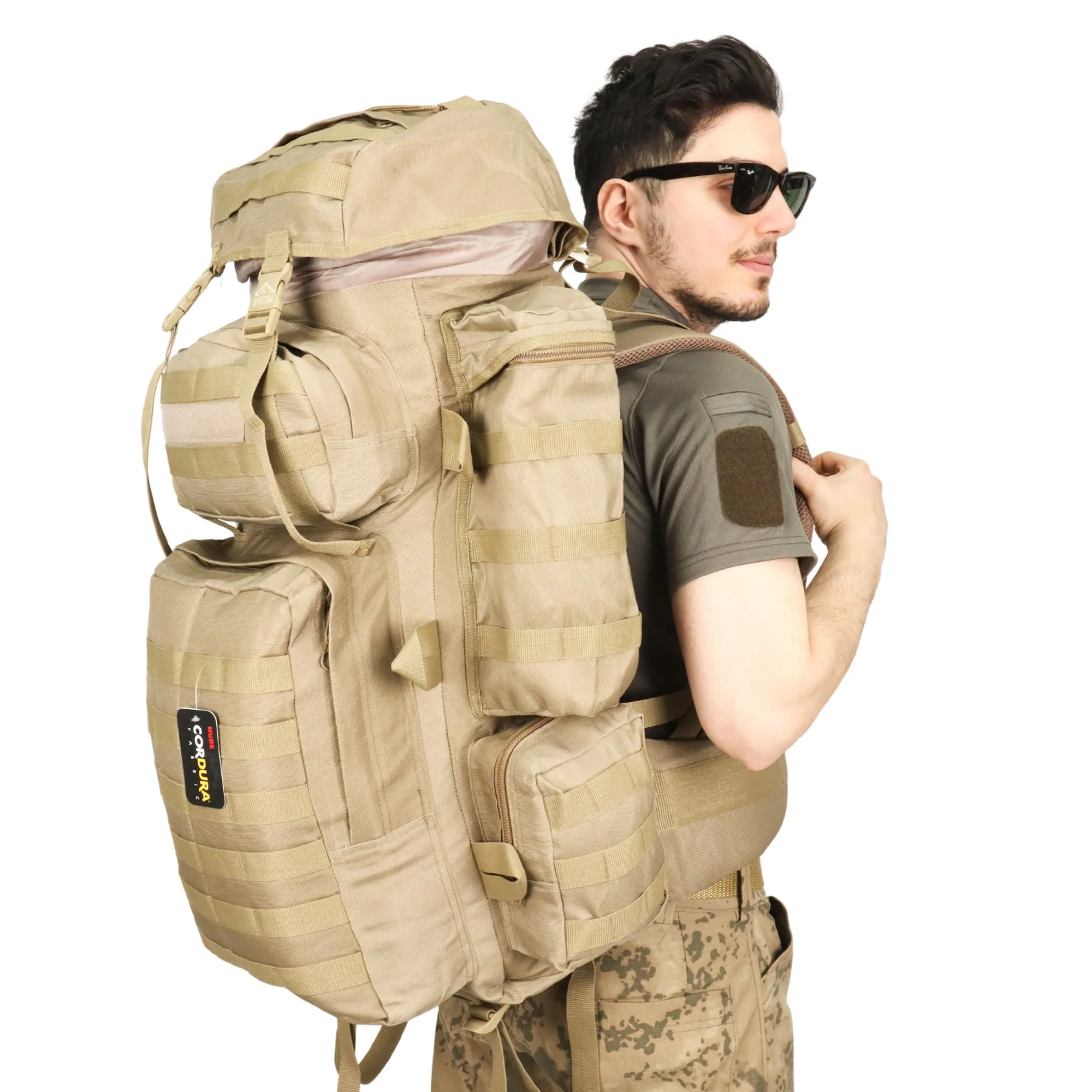 Khaki Large Camping Military Operation Backpack - 110 Liter Bag