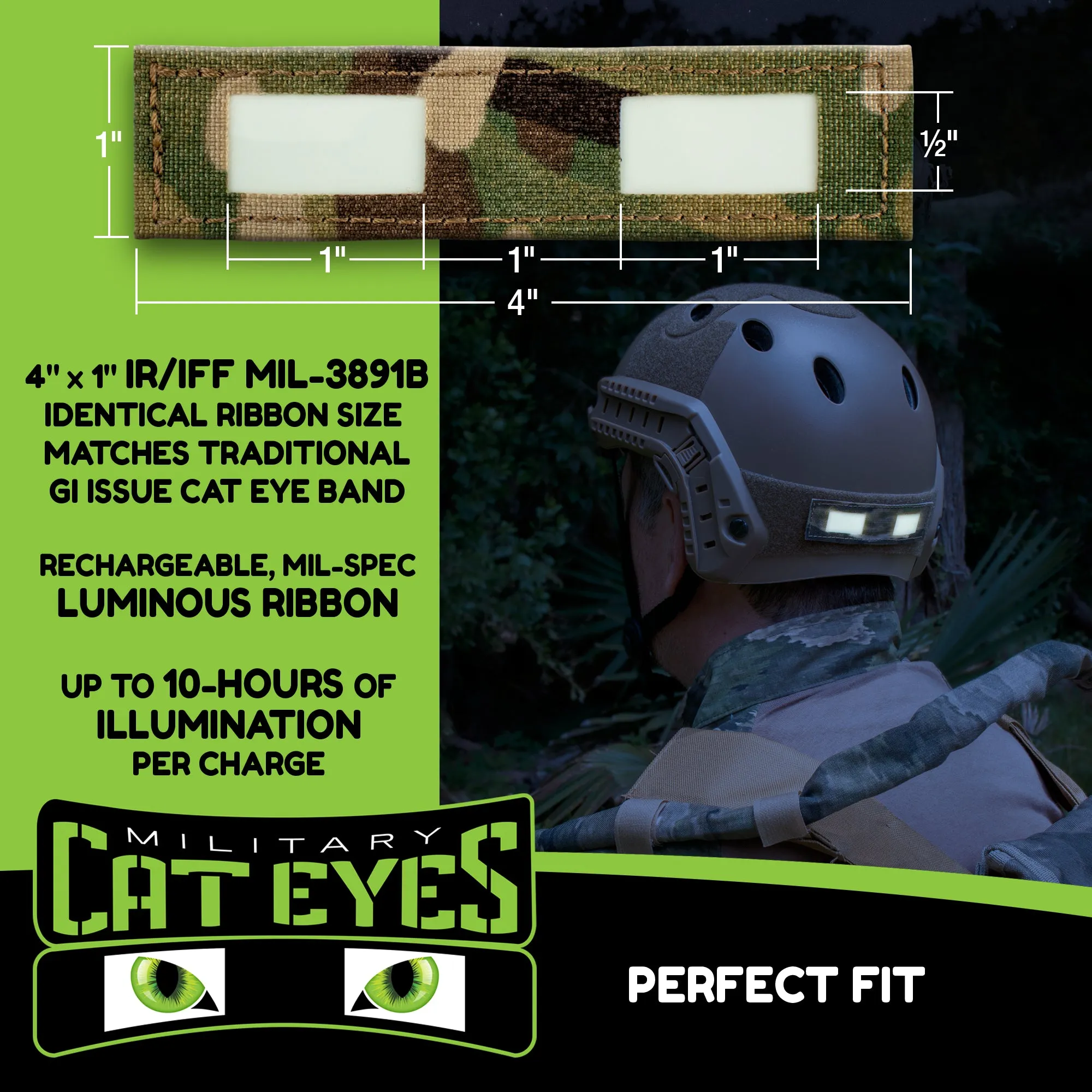 Kryptek Highlander Military Helmet Cat Eye Band