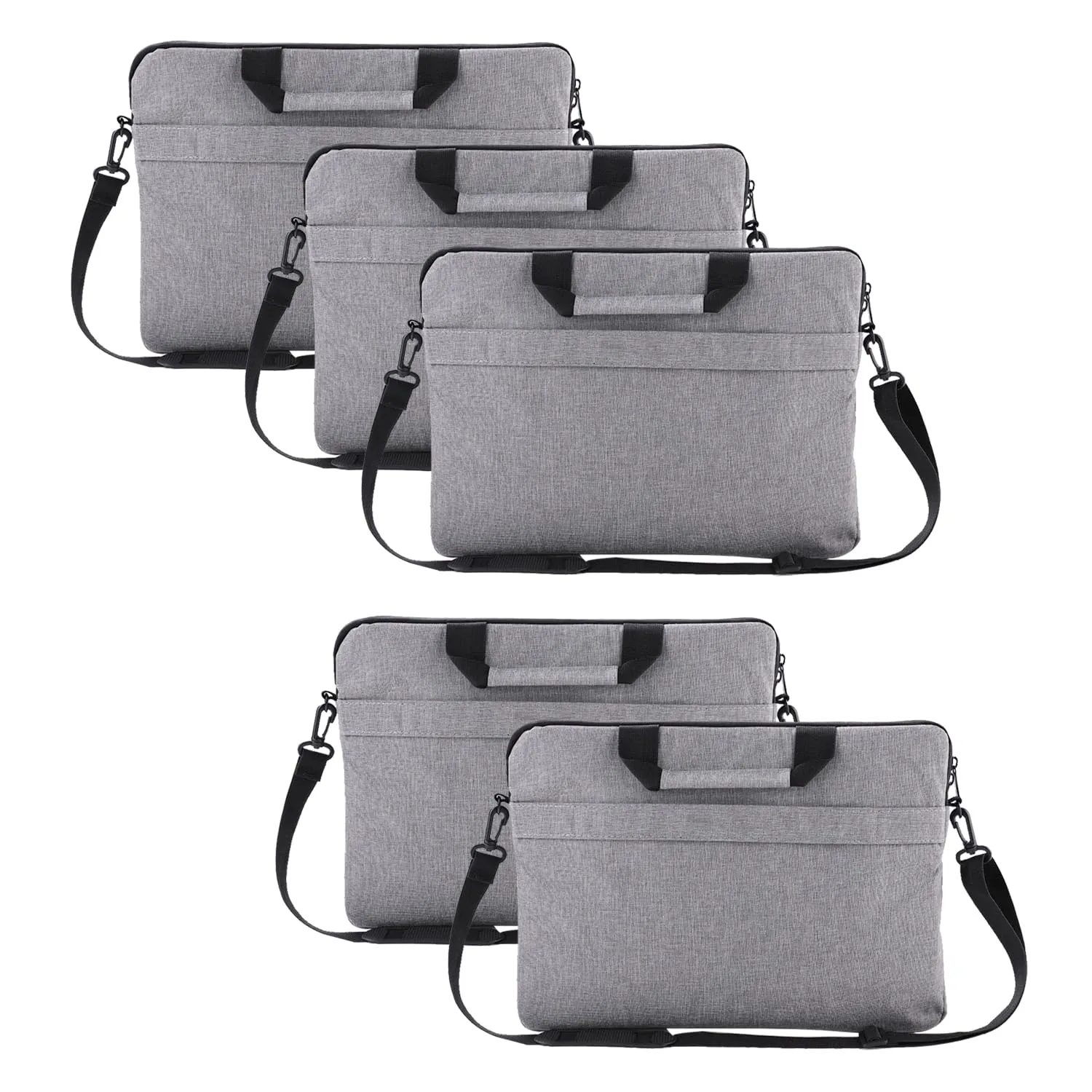 Kuber Industries Laptop Bag|Oxford Foam Padded Compartment|Detachable Strap Shoulder Bag|Laptop Bag For Men & Women|Compatible With 13”,14”,15” Devices|Grey (Pack Of 4)