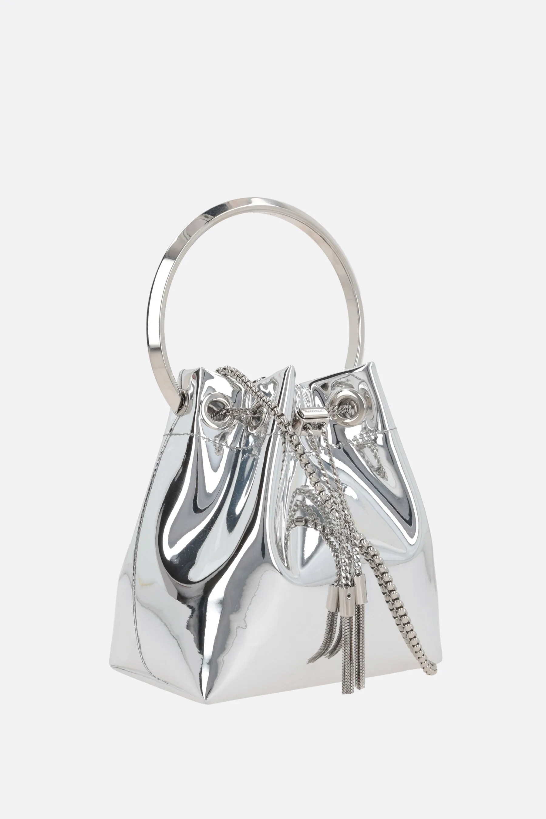 Laminated Pattern Faux Leather Bucket Bag