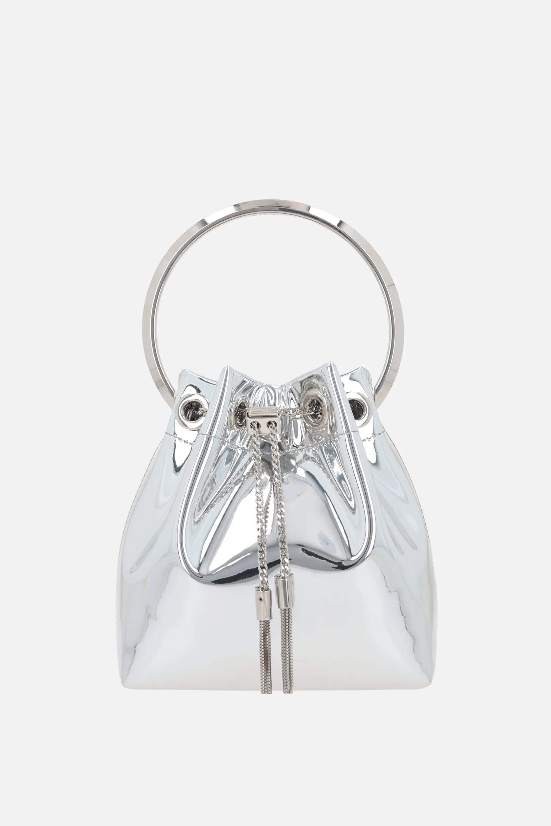 Laminated Pattern Faux Leather Bucket Bag