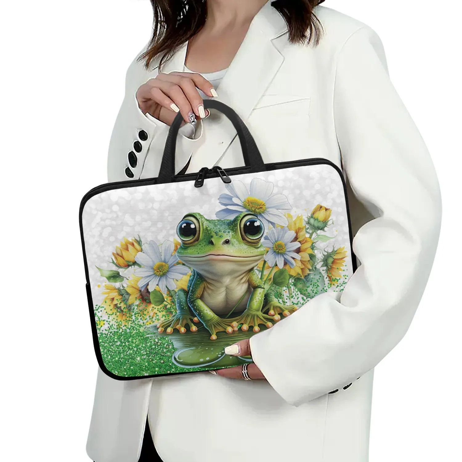 Laptop Sleeve with Handles - Frog