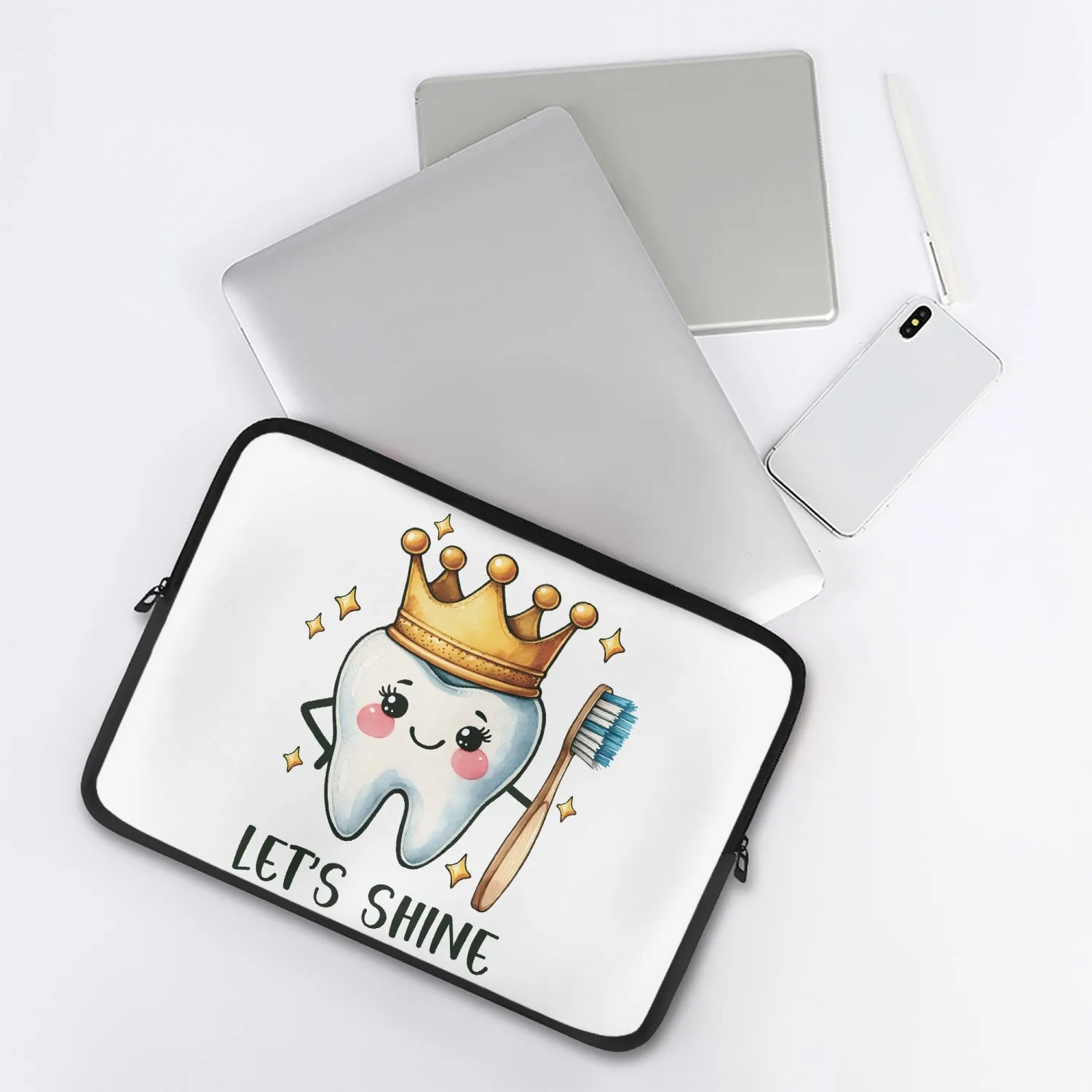 Laptop Sleeve - without handles - Dentist - Tooth - Let's Shine