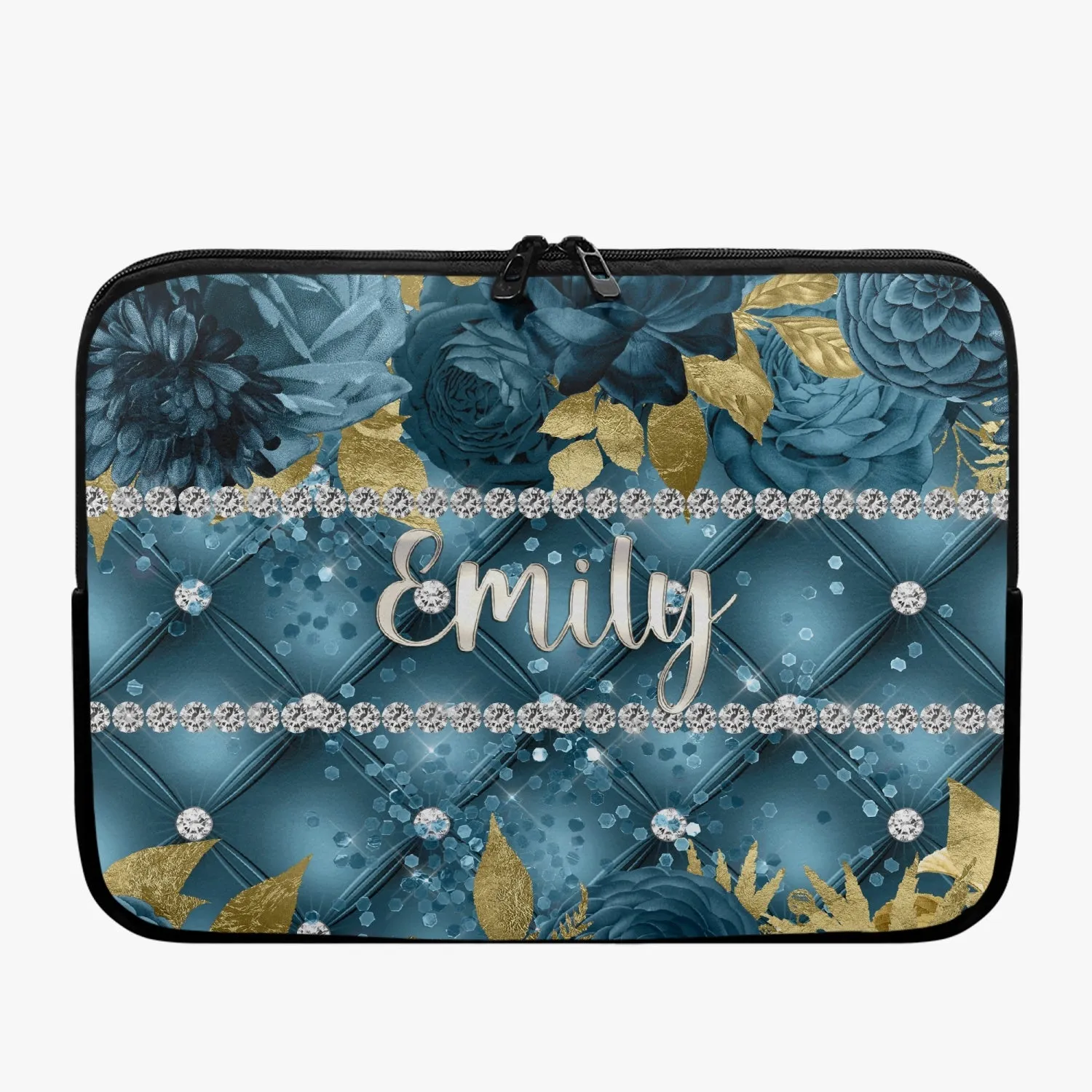 Laptop Sleeve - without handles - Teal Floral - Personalised