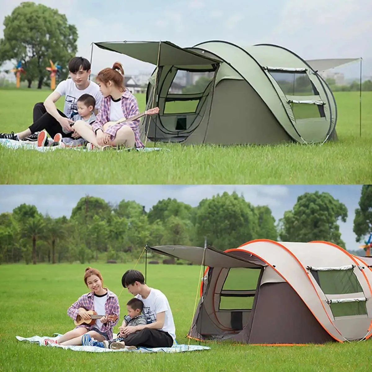 Large Capacity 4 to 5 Persons Automatic Pop Up Camping Tent-Large Capacity Camping Tent