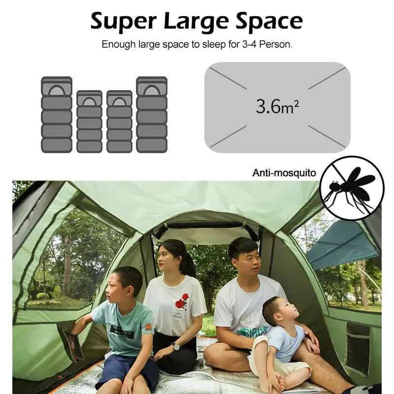 Large Capacity 4 to 5 Persons Automatic Pop Up Camping Tent-Large Capacity Camping Tent