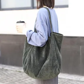 Large Capacity Corduroy Tote Bag