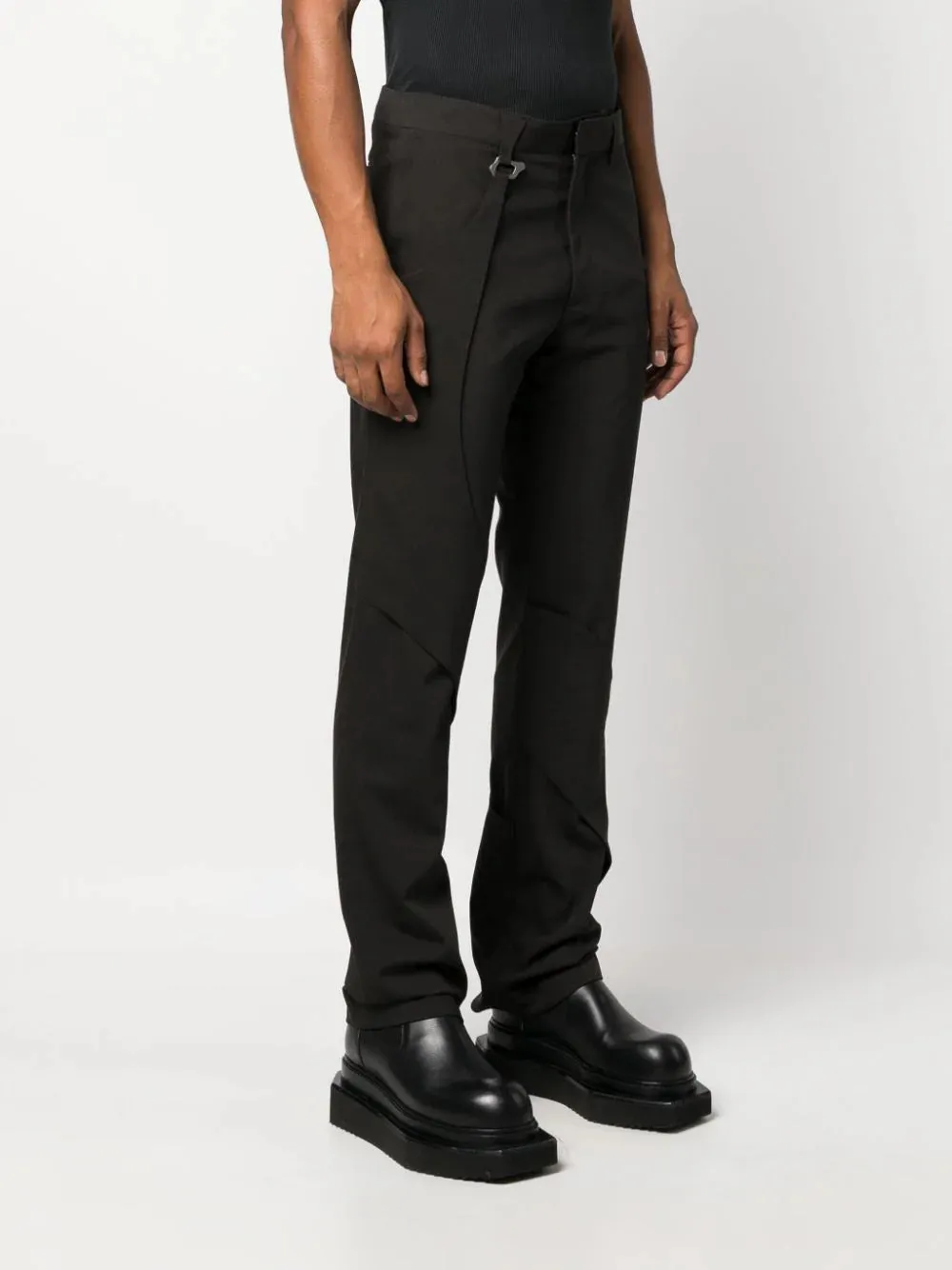 Layered-Effect Straight-Leg Trousers