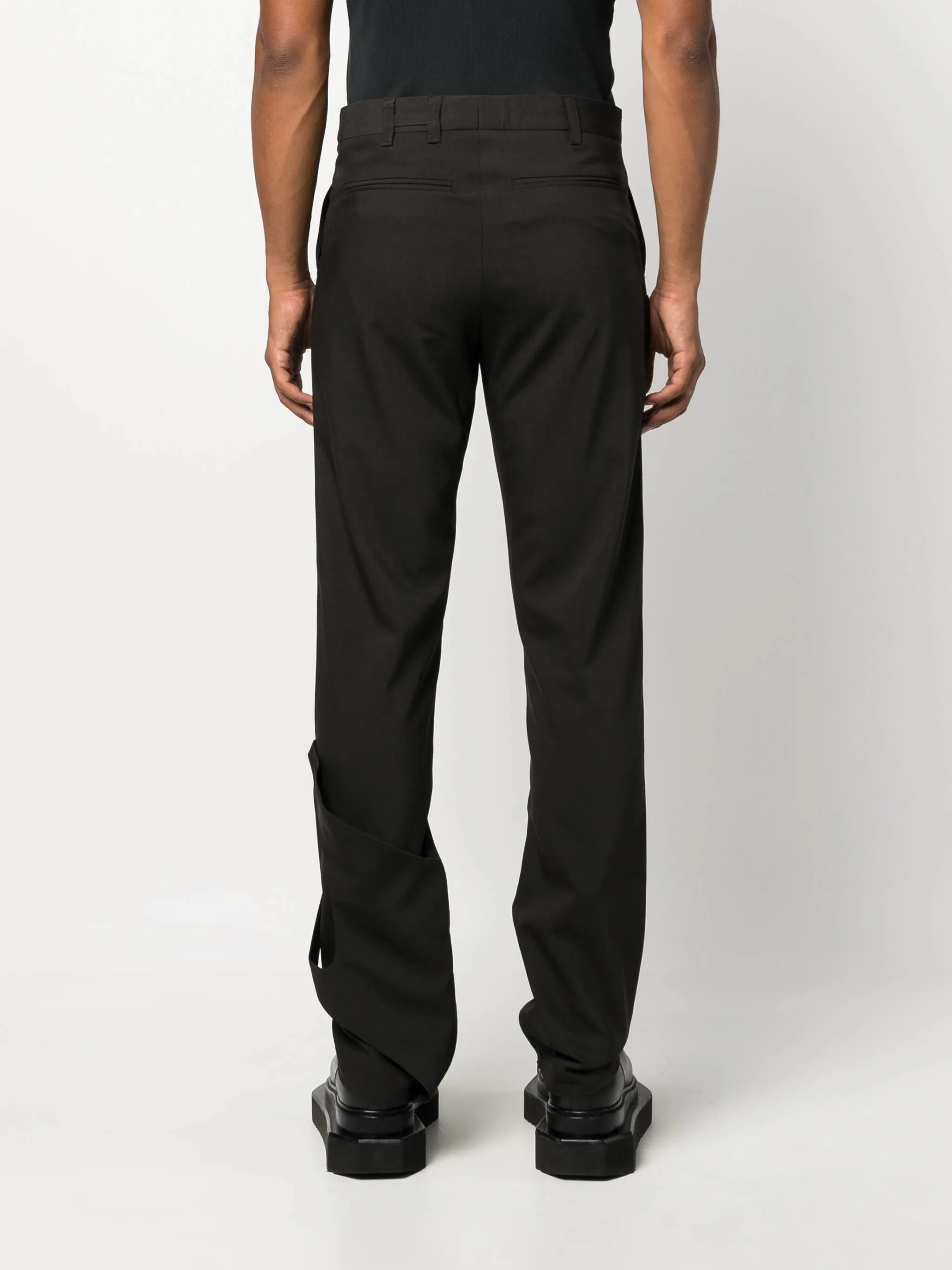 Layered-Effect Straight-Leg Trousers