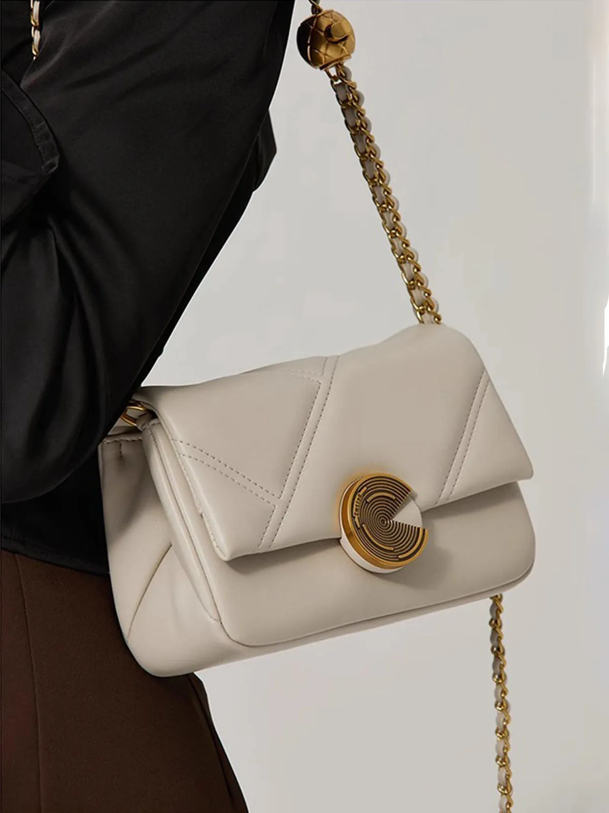 Leather Chain Crossbody Bag