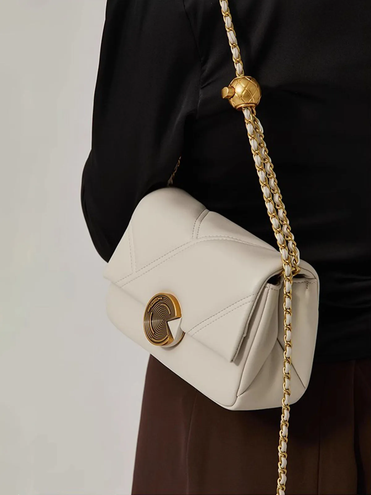 Leather Chain Crossbody Bag