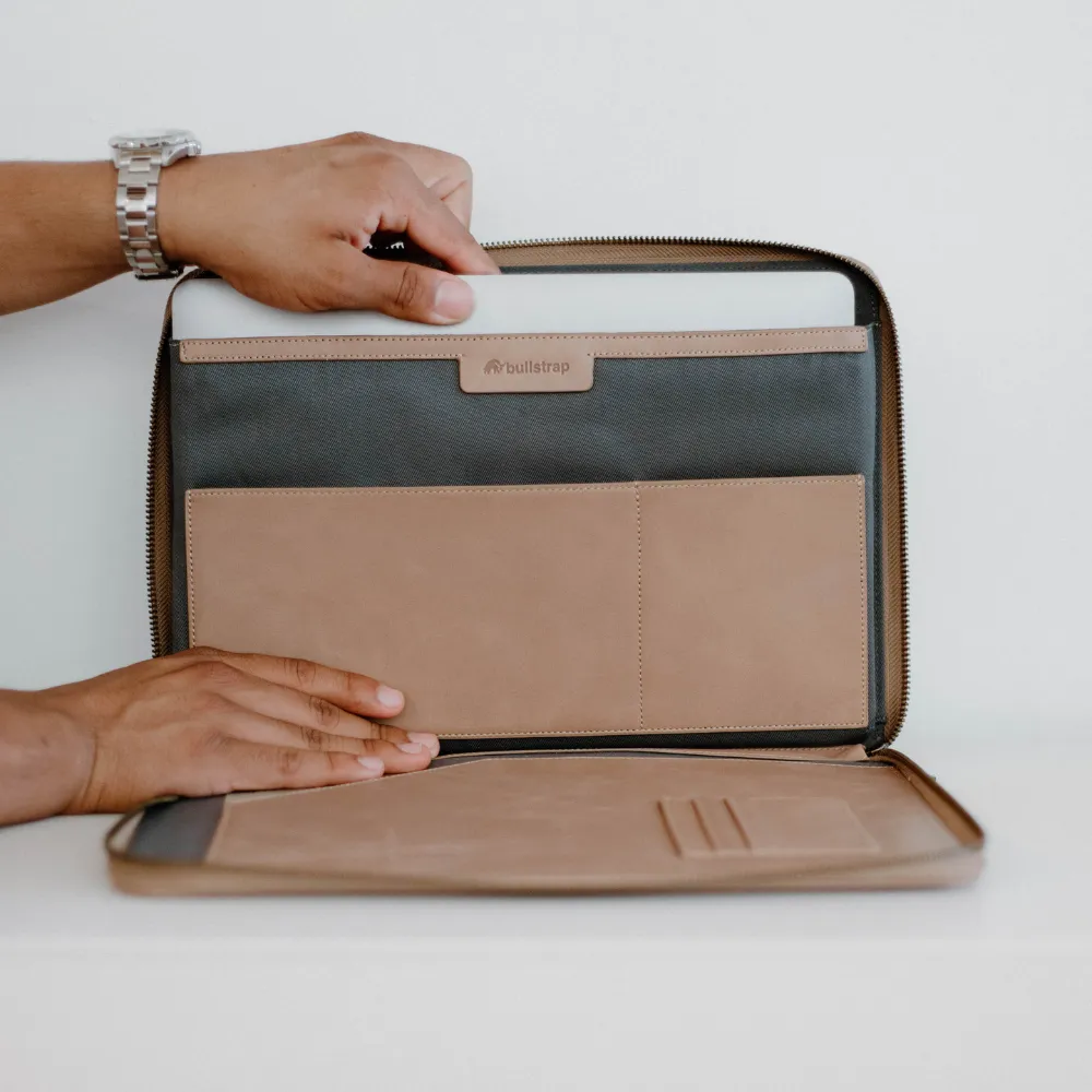 Leather Laptop Sleeve - DUNE