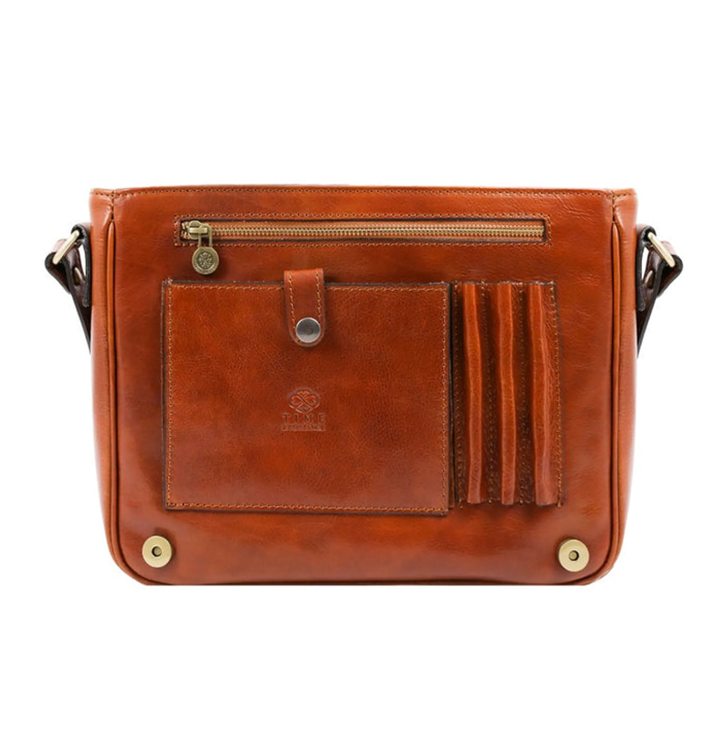 Leather Messenger Bag - Cognac