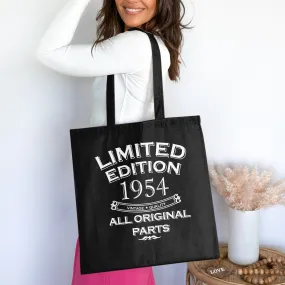 Limited Edition 1954 Tote Bag, All Original Parts Cotton Bag, Vintage Quality Tote, Perfect Birthday Gift, Bag for Life