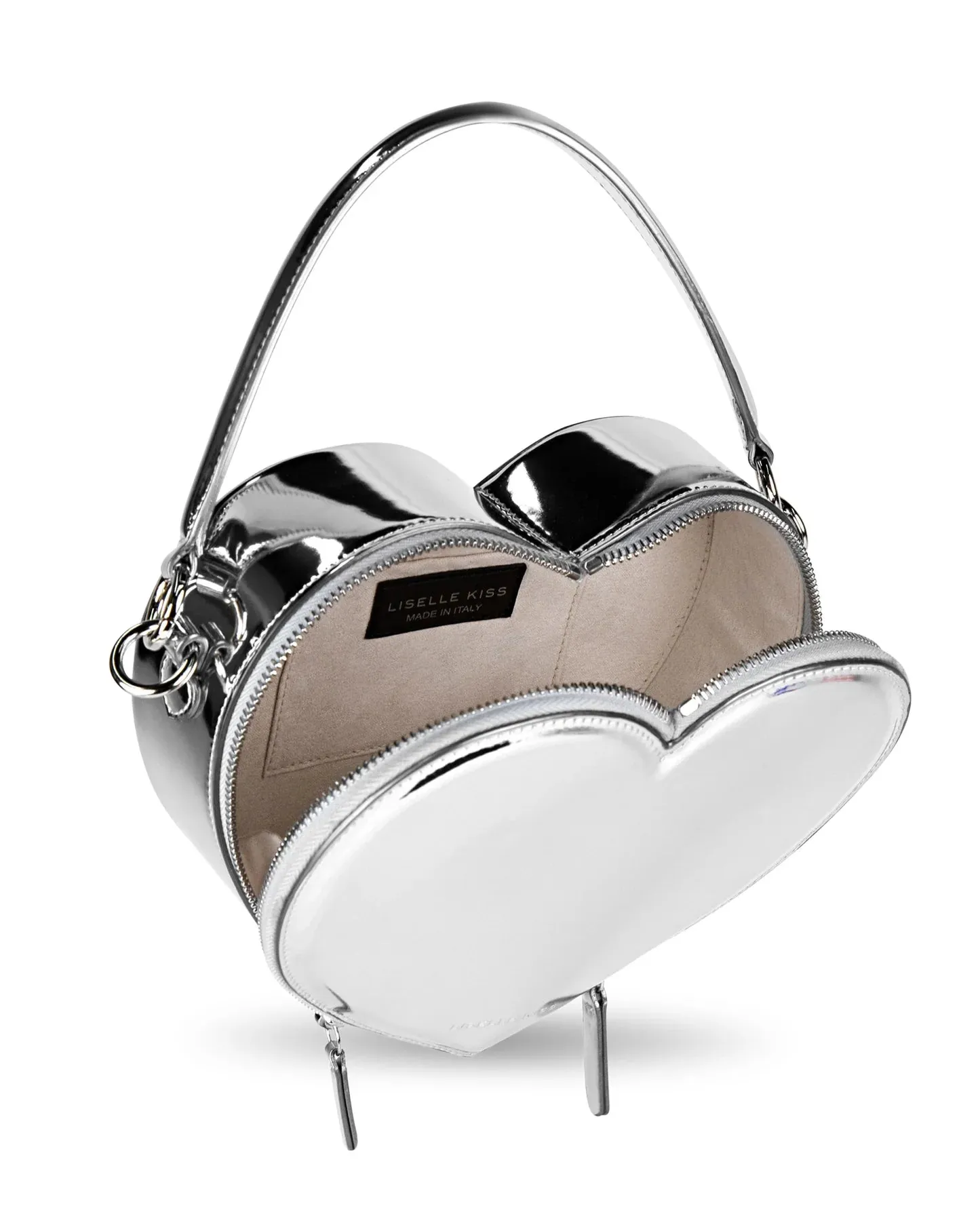 Liselle Kiss Harley Silver Mirrored Vegan Leather