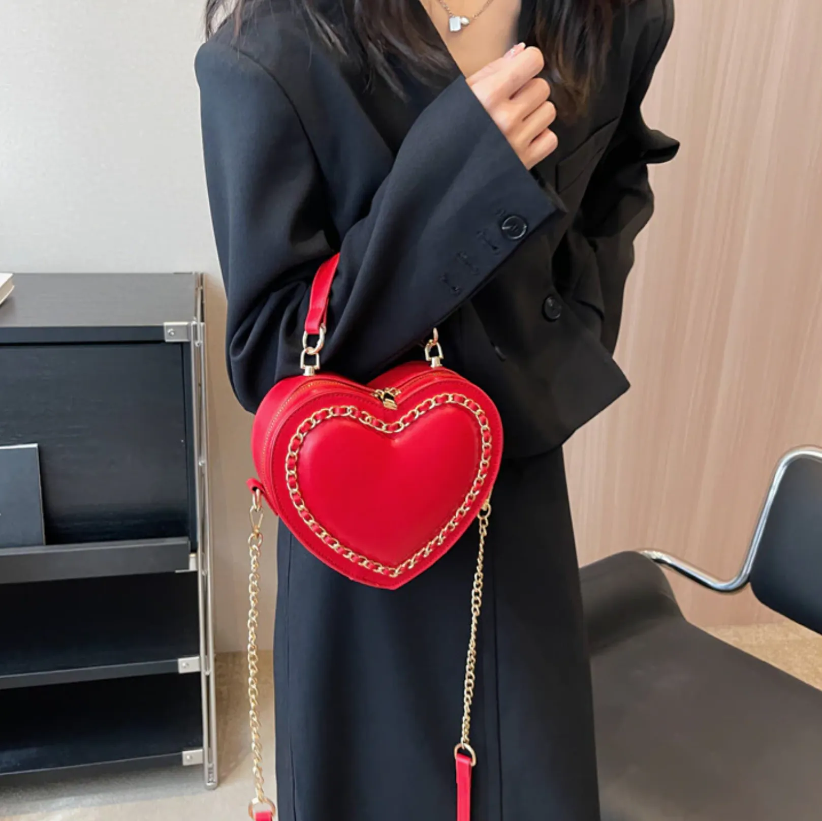 Loved So Dearly Heart-Shaped Crossbody Bag